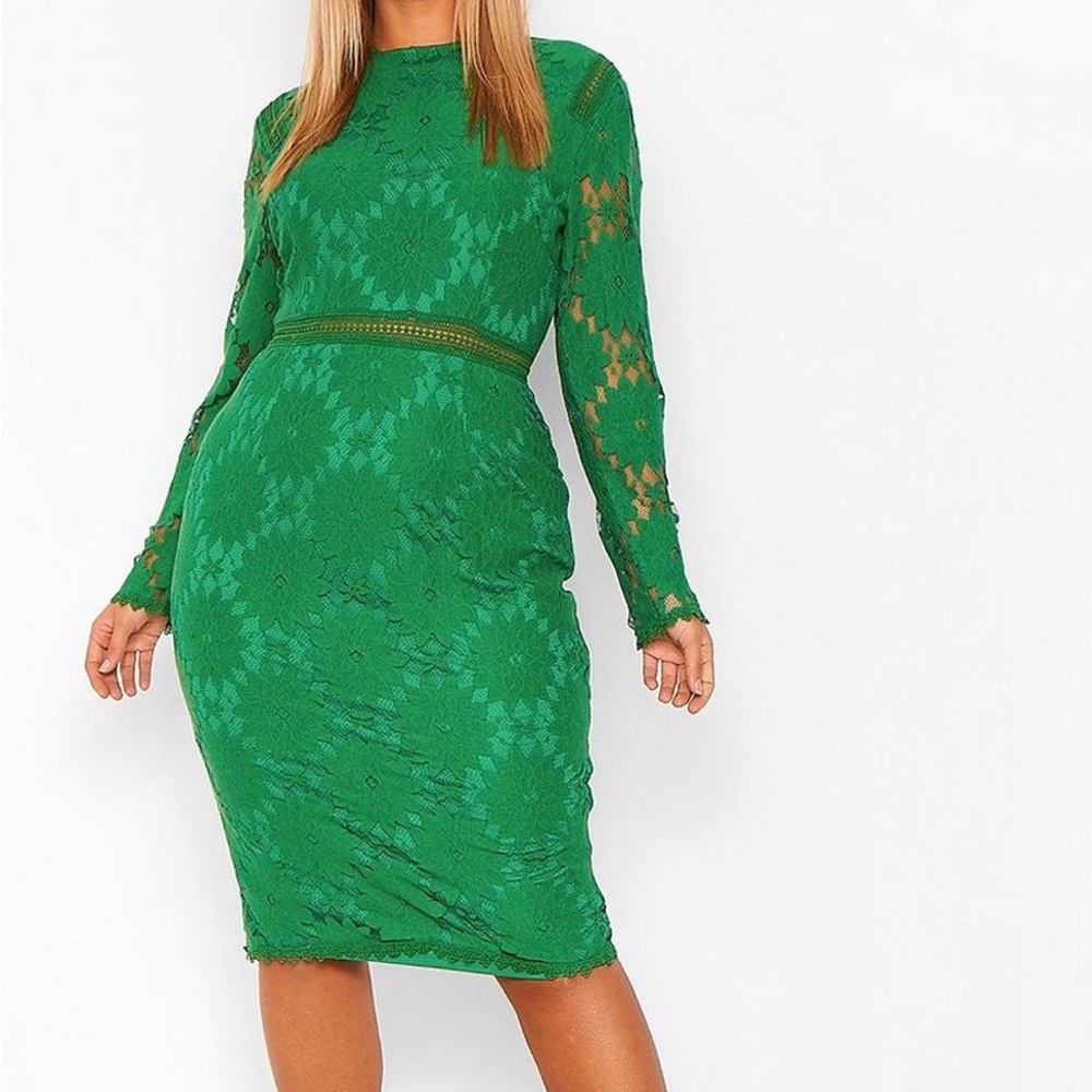 Green lace dress
